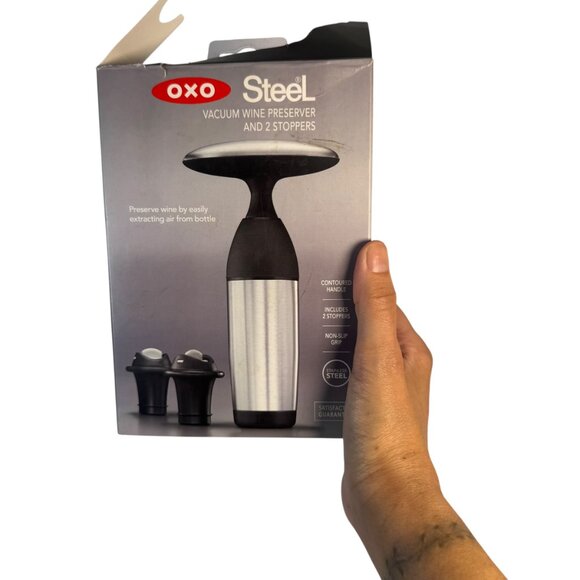 OXO Softworks Vacuum Wine Preserver w/ 2 Stoppers Gothic Home Vampire Witchy - Picture 3 of 3